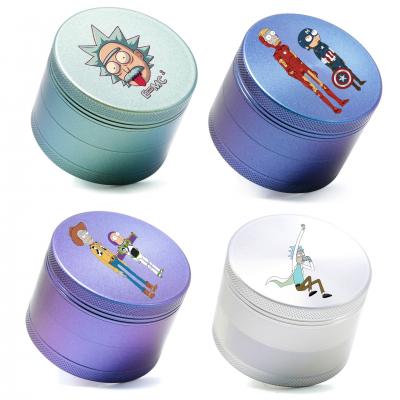 2.5-inch Aluminum Alloy 4-layer Anime Gradient Color Dazzling Smoke grinder 99930