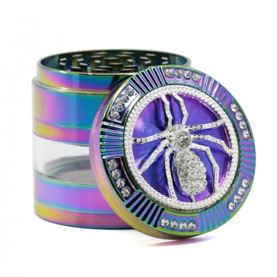 2.5-inch zinc alloy Ice Blue 4-layer smoke grinder 7797IB