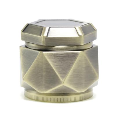 2.5-inch zinc alloy four-layer hexagonal smoke grinder 7966