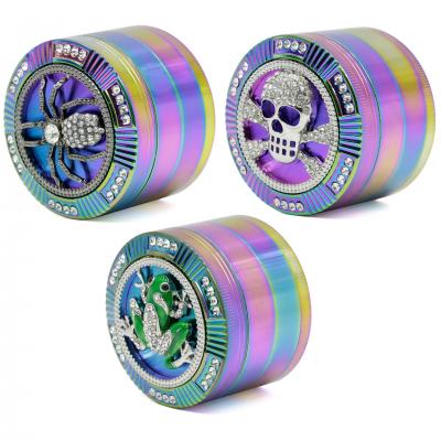 4-layer 63MM zinc alloy Animal Color smoke grinder 7736IB