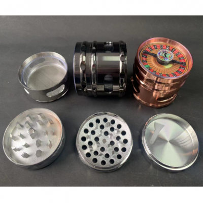 4-layer side window zinc alloy smoke grinder 8028