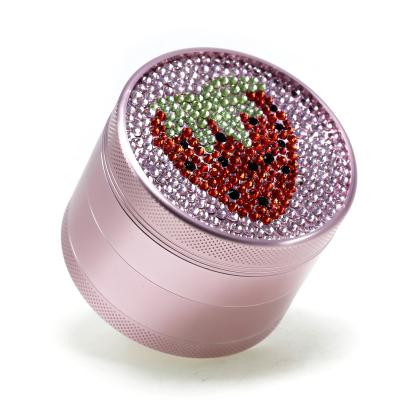 4-layer strawberry  aluminum alloy herb grinder 6180