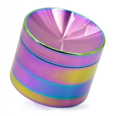 4 layer zinc alloy concave ice blue herb grinder