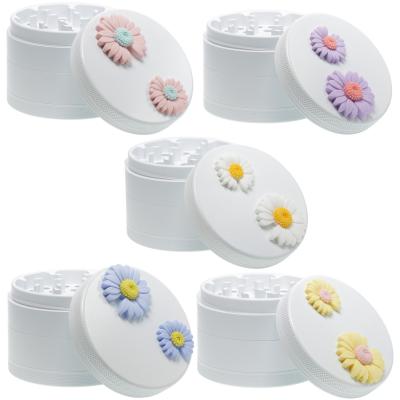 4 layers ceramic plated small Daisy smoke grinder 6112