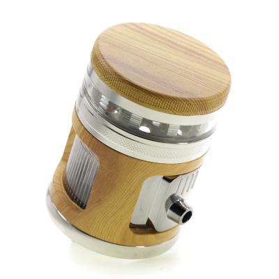 5-layer zinc alloy wood grain smoke grinder 8004