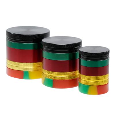 5 layers aluminum alloy color silicone storage layer smoke grinder 4435