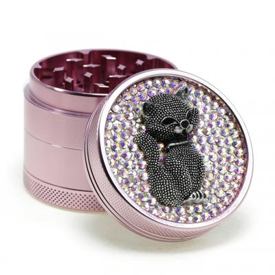 50mm 4 Parts Aluminum diamond  Herb grinder 6197