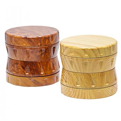 52MM 63MM wood grain four-layer zinc alloy smoke grinder 1027