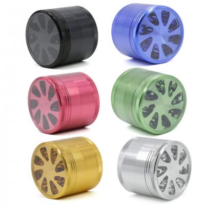 55MM four-layeraluminum alloy petal smoke grinder LV550FP