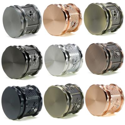 60MM four-layer zinc alloy  chamfering  herb grinder 7918