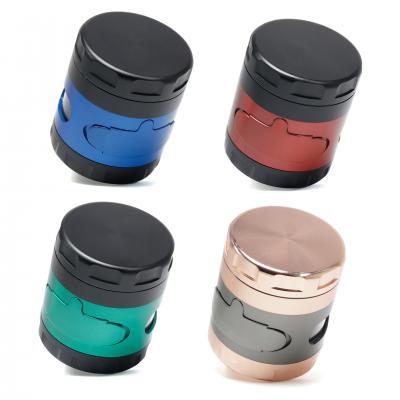 60MM four-layer zinc alloy color matching smoke grinder 55529