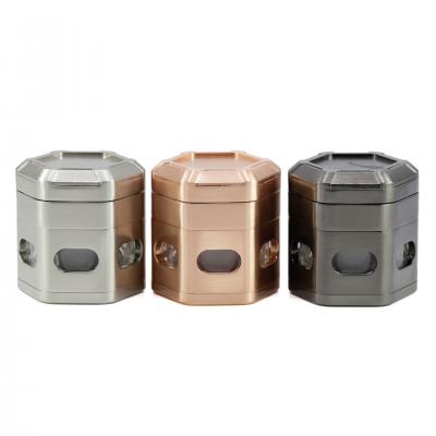 60MM zinc alloy four-layer hexagonal smoke grinder 55513