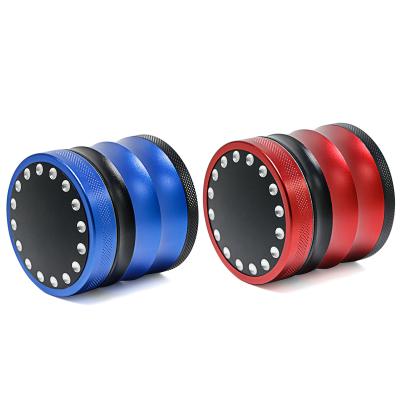 63MM aluminum alloy four layer dot concave smoke grinder 55523