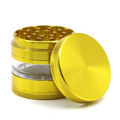  63MM aluminum alloy four layer transparent smoke grinder 8821