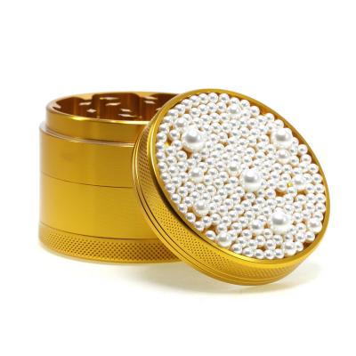  63 MM  4 Parts aluminum alloy pearl smoke grinder 6203