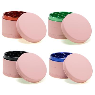 63MM four-layer aluminum alloy outer pink series rubber paint smoke grinder 6158