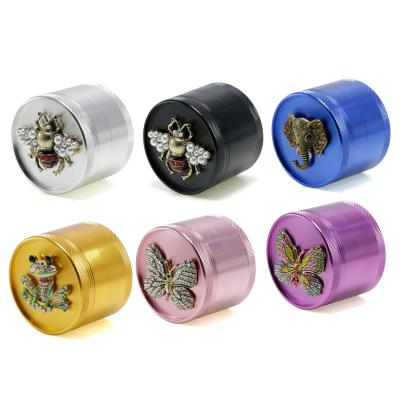 63MM four-layer animal with drill aluminum Alloy smoke Grinder 6140