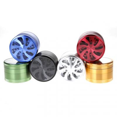 63MM four-layer foreign trade new aluminum alloy petal smoke grinder LV630FP