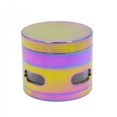 63MM four layer zinc alloy color ice blue smoke grinder  7701-63IB