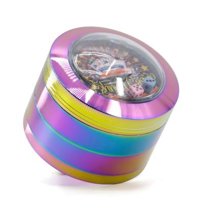 63MM four-layer zinc alloy ice blue die smoke grinder 7749IB