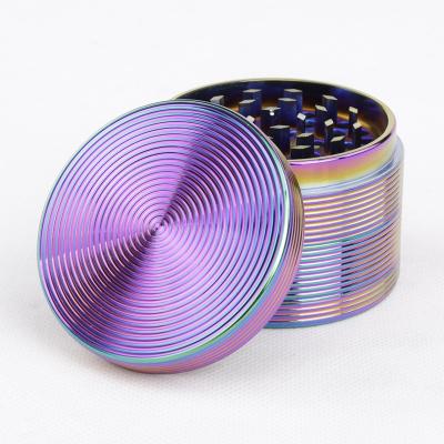 63MM four-layer zinc alloy thread ice blue color smoke grinder 5918TIB