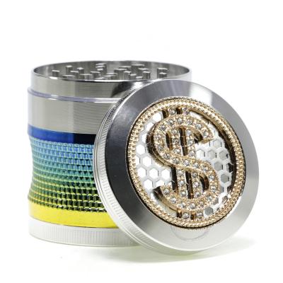 63MM three-dimensional four-layer zinc alloy smoke grinder M00054