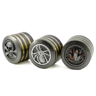 63MM zinc alloy 3 gold edge smoke grinder 7756