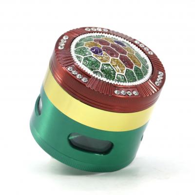 63MM zinc alloy 4-layer color matching smoke grinder 7804