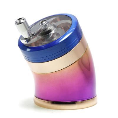 63MM zinc alloy 4-layer smoke Crusher bent grinder 7989