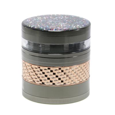 63MM zinc alloy five layer glitter design Grinder 7947