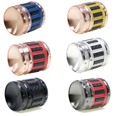 63MM zinc alloy four-layer concave multicolor smoke grinder 55542