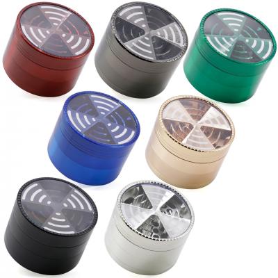 63MM zinc alloy four-layer signal tooth smoke grinder 7739