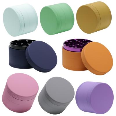 63mm 4 Parts Aluminum Frosted coating rainbow color grinder matter crush  OEM 6119