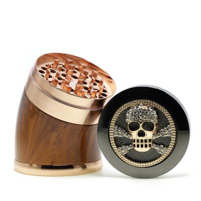 63mm skull head curved zinc alloy smoke grinder 7981