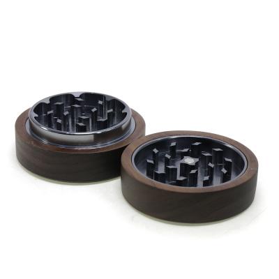  65 MM 2 Parts Black walnut  aluminum alloy smoke grinder  6201A