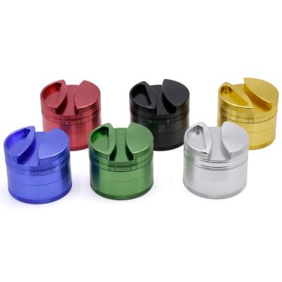 75MM four-layer aluminum alloy double concave smoke grinder grinder4407