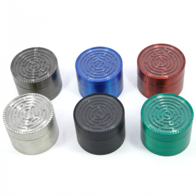 63MM zinc alloy four-layer labyrinth fume grinder 7702