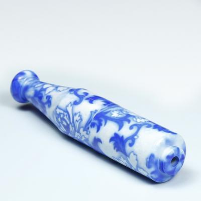 Length 78MM personality blue and white porcelain pipe 4103-1