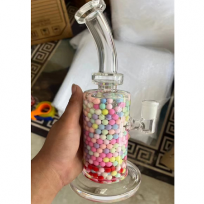 Portable transparent glass  bong H030