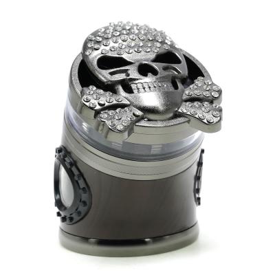 Zinc alloy 63mm5 layer bending large skull smoke grinder 7983